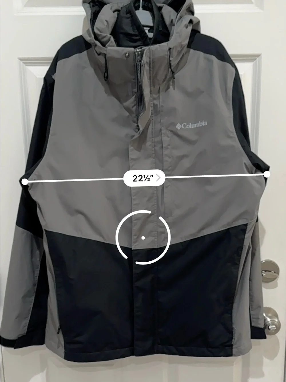 Columbia Men’s Gray/Black Waterproof Insulated Hooded Jacket Coat Omni-Tech Sz L